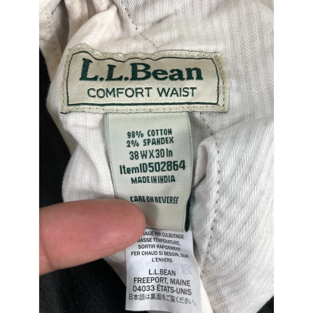L.L.Bean Corduroy Pants Men's 38x30 Charcoal Comfort Waist Straight Leg - Picture 8 of 10